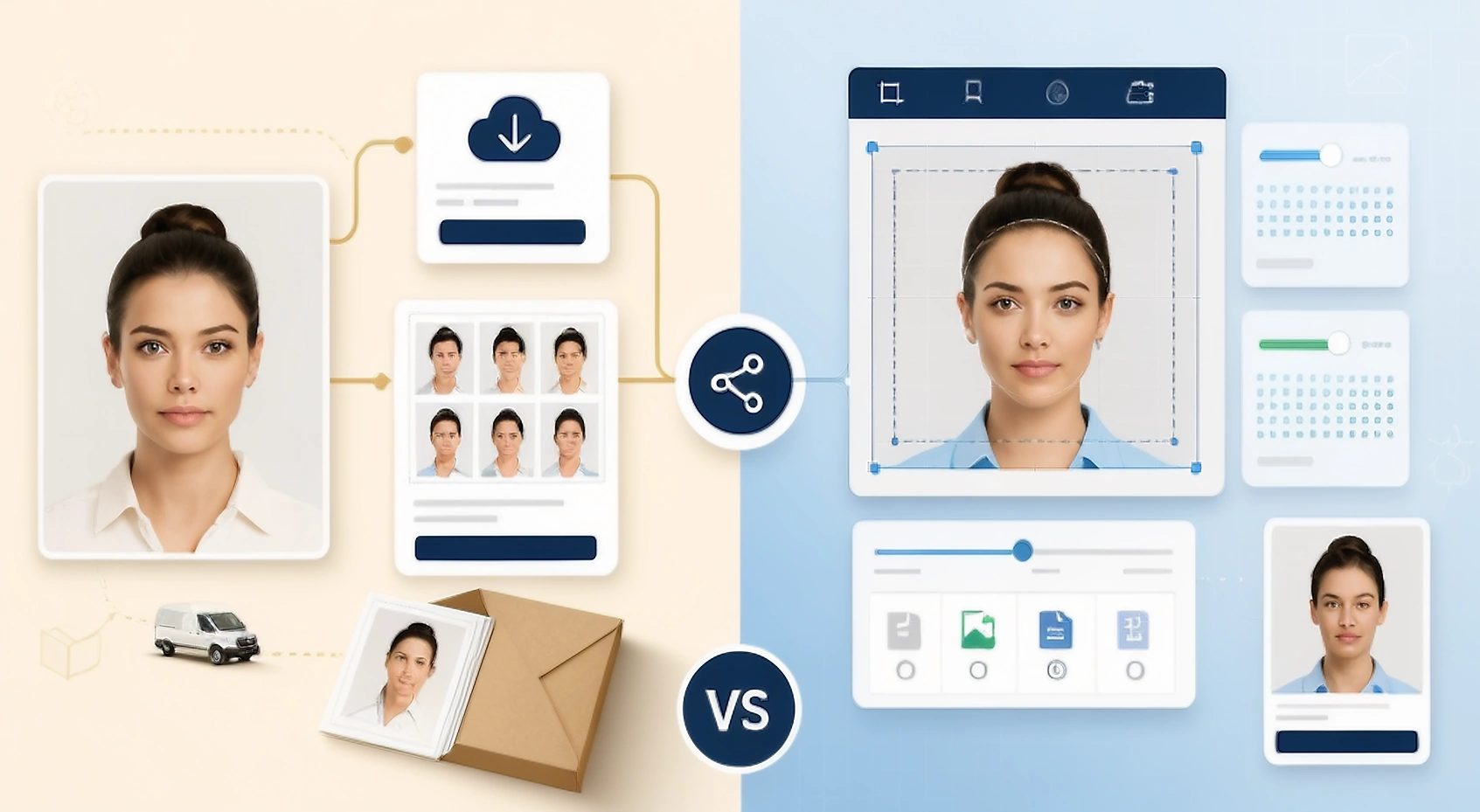 Passport Photo Online managed delivery compared with PassportPhotoBox application file preparation