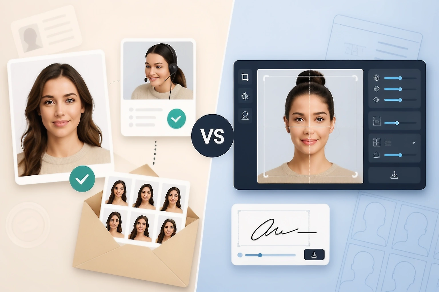 PhotoAiD expert review and print delivery compared with PassportPhotoBox file preparation controls